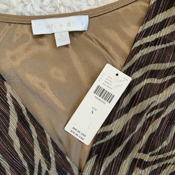 Anthropologie Kasi Shimmer Faux Wrap Sleeveless Blouse - Picture 4 of 7